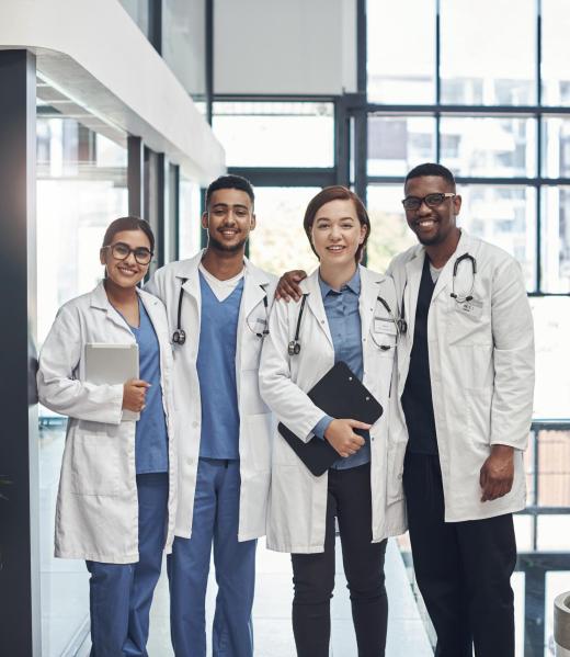 Being in the medical profession is rewarding. Shot of a group of medical staff together at work